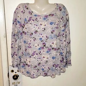 J Jill thermal top floral lightweight pullover comfy